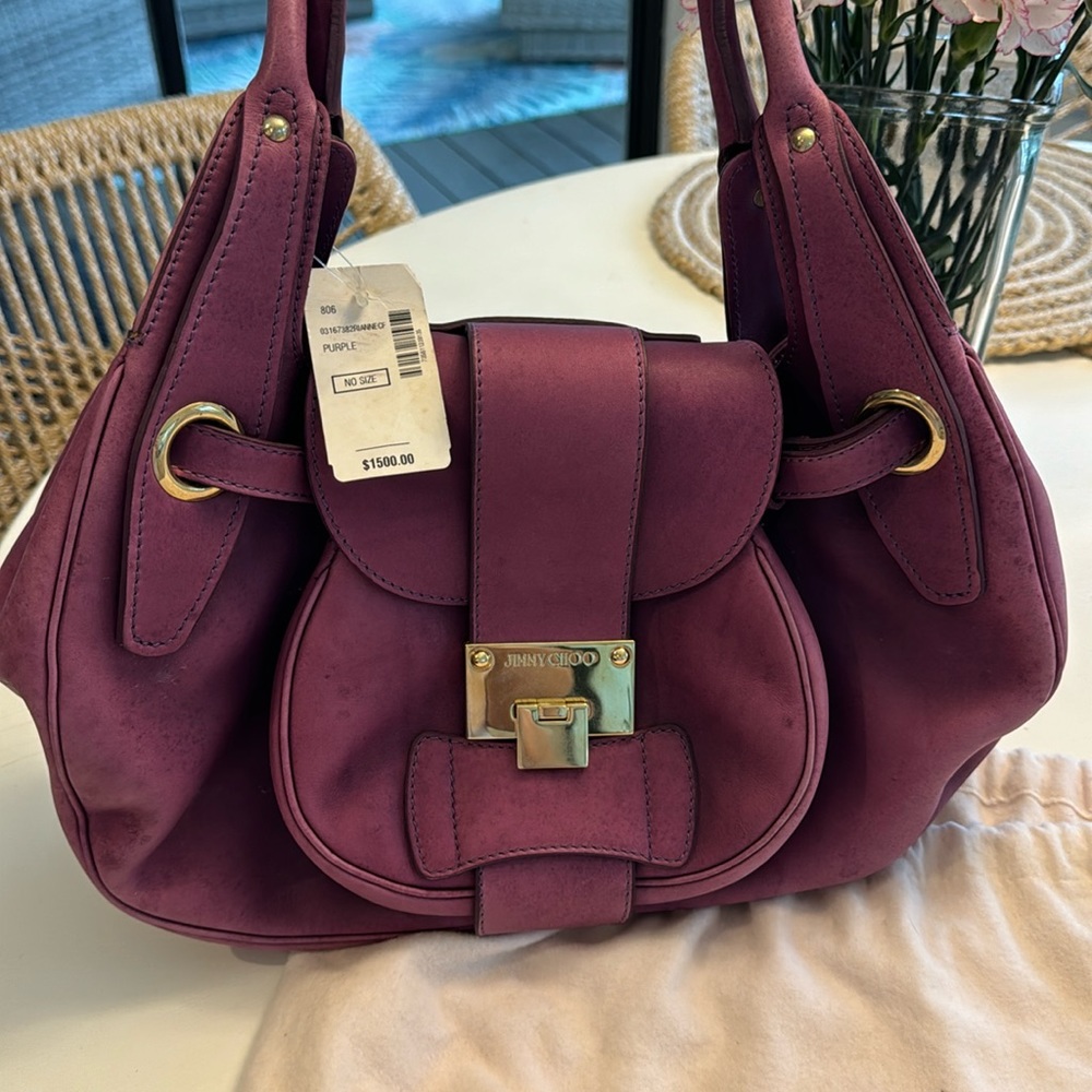 Jimmy Choo purple leather Rhona Hobo bag / purse